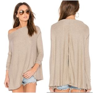 We The Free Womens Ribbed Cutout Top Taupe